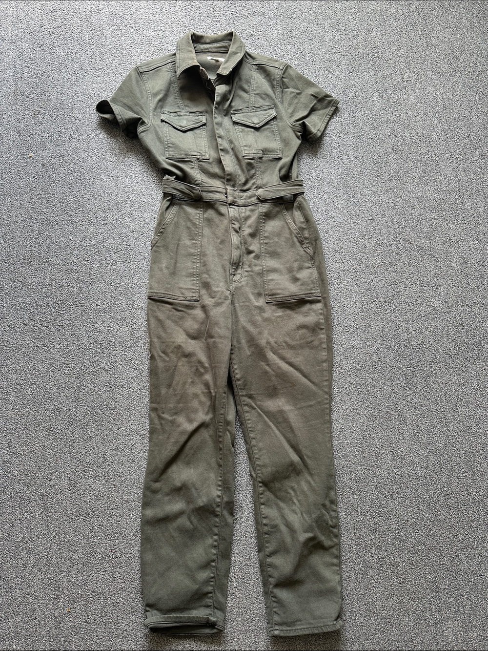 Good American Olive Utility Belted Jumpsuit